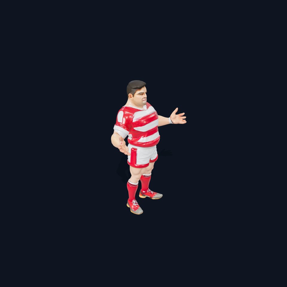 Rugby Player D Character Model Rigged and Animated